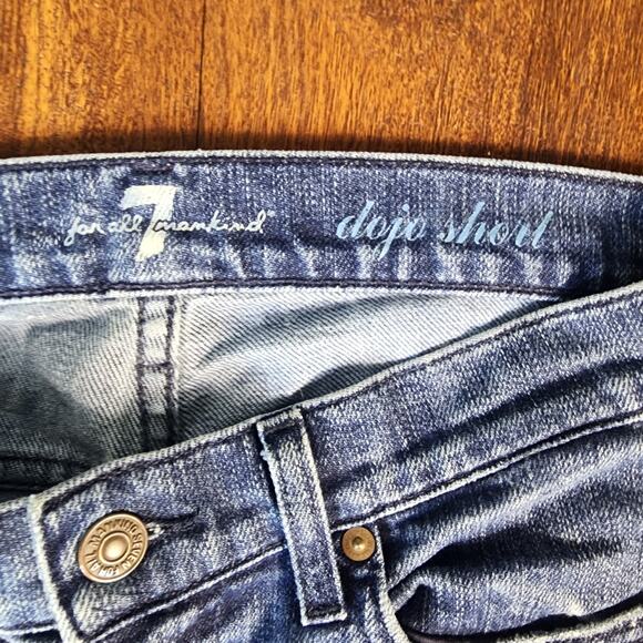 7 For All Mankind Dojo Shorts Bermuda Mid-Rise Jean Shorts, Size 27 - Picture 4 of 7